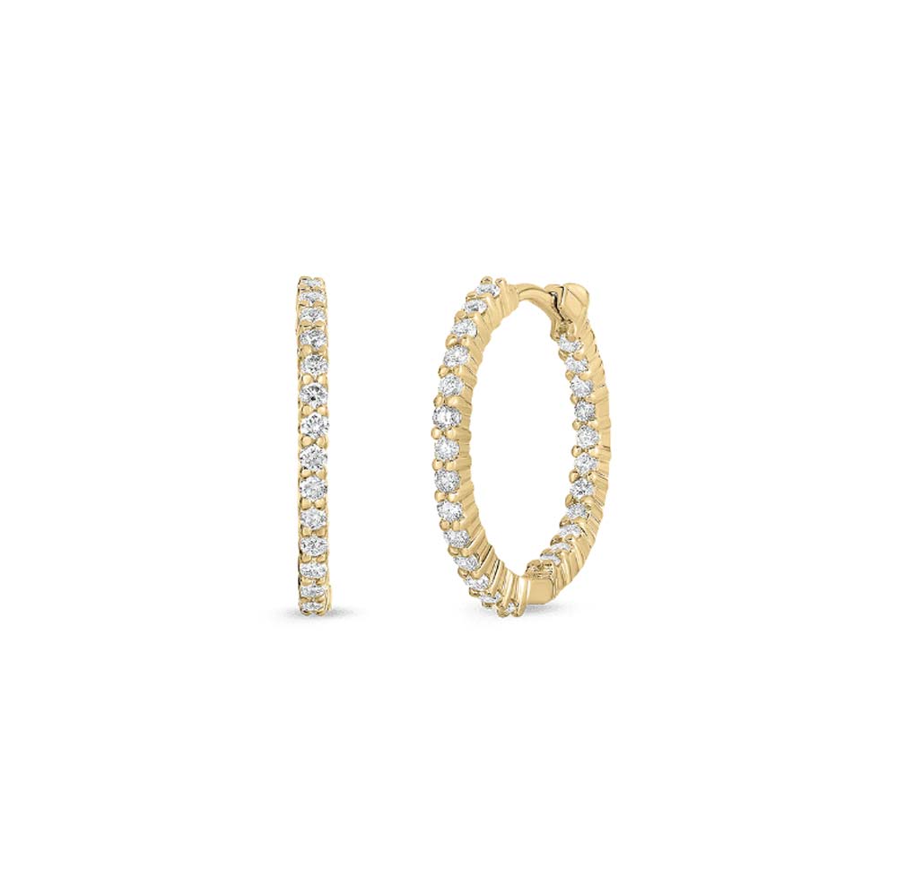 Inside Outside Diamond Hoop Earring
