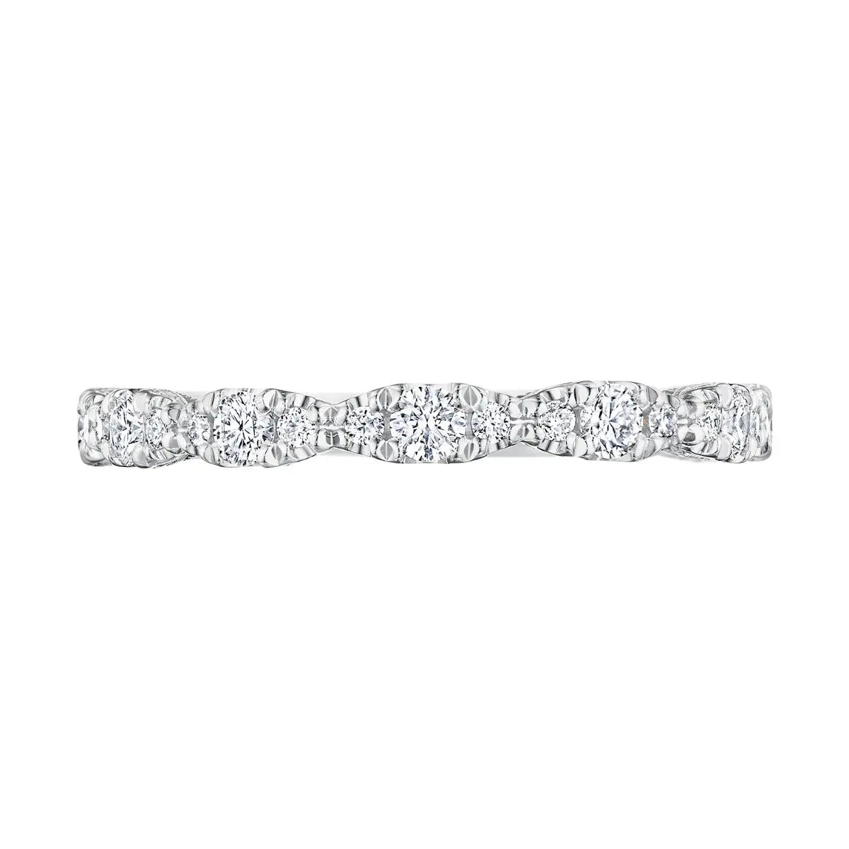 Marquise Shape Design Detail Wedding Band