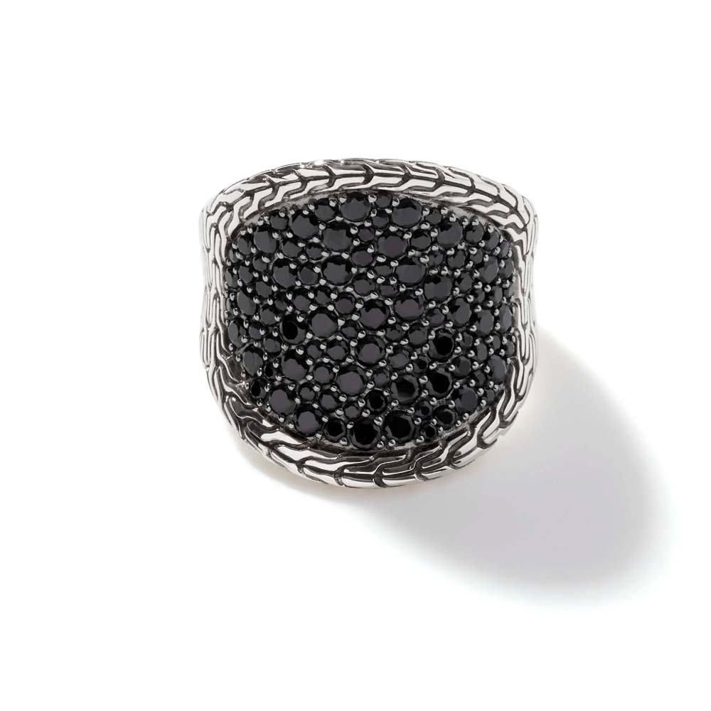 black sapphire saddle ring
