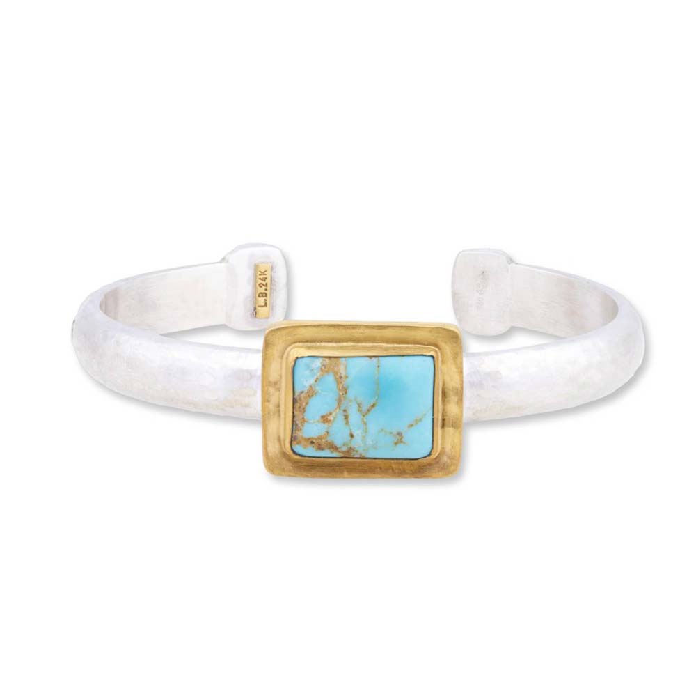 Yellow Gold Stone Open Bracelet