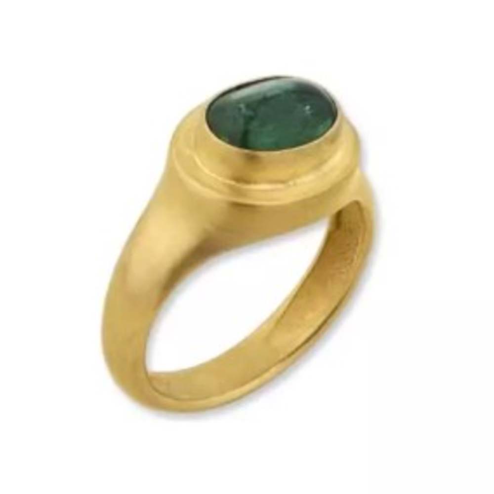 emerald cabochon ring