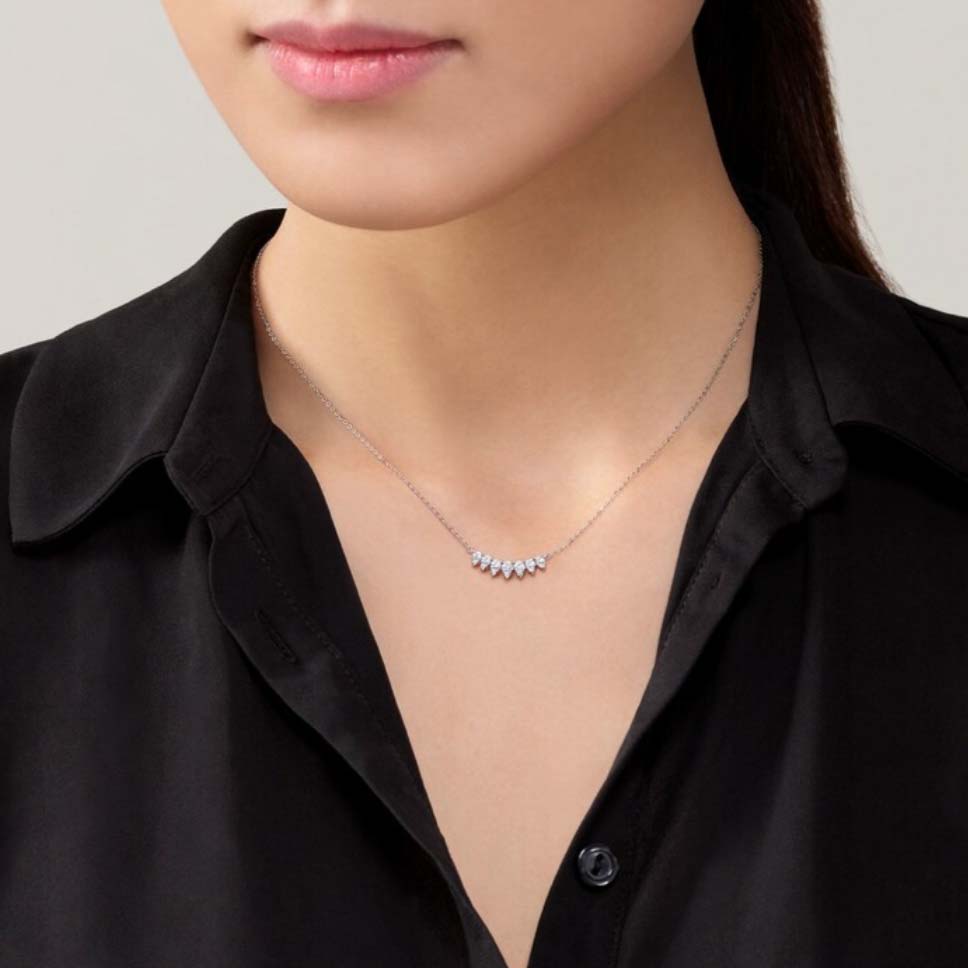 Yellow Gold Aerial Lunar Eclipse Diamond Necklace  
