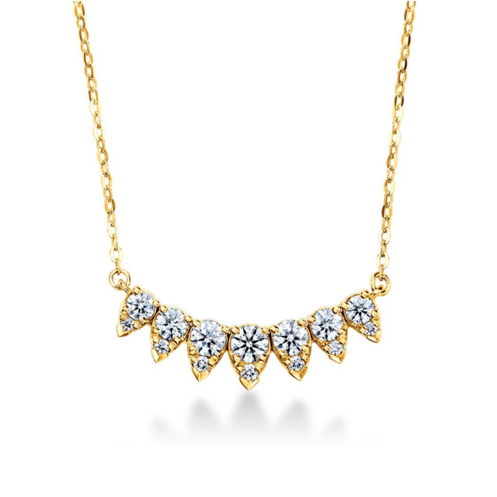 Yellow Gold Aerial Lunar Eclipse Diamond Necklace  