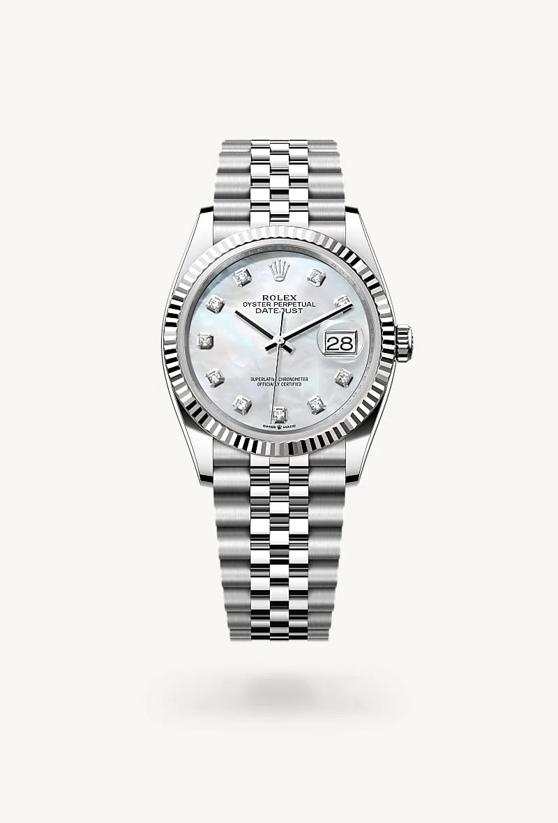 Rolex Datejust in White Rolesor - combination of Oystersteel and white gold, M126234-0019 - Walters & Hogsett