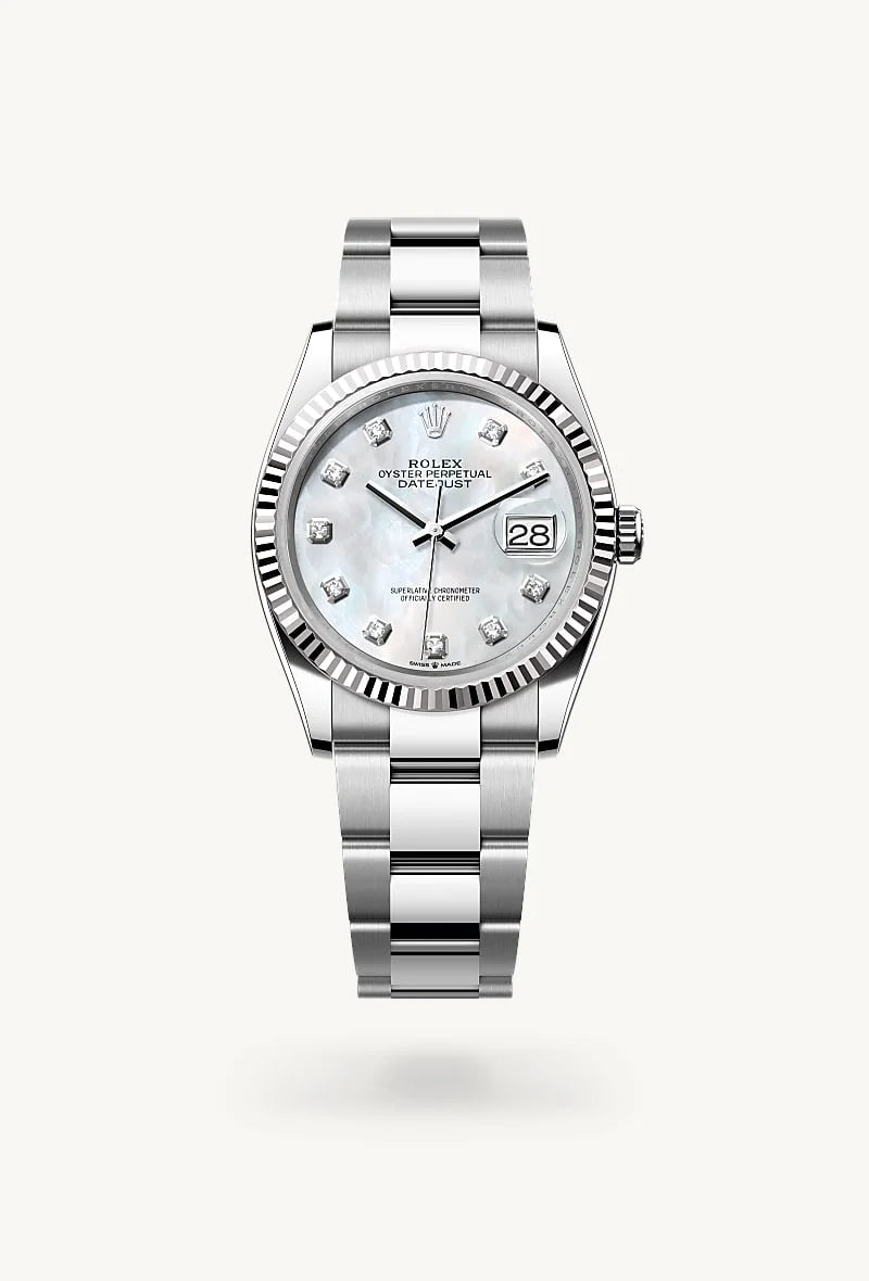 Rolex Datejust in White Rolesor - combination of Oystersteel and white gold, M126234-0020 - Walters & Hogsett