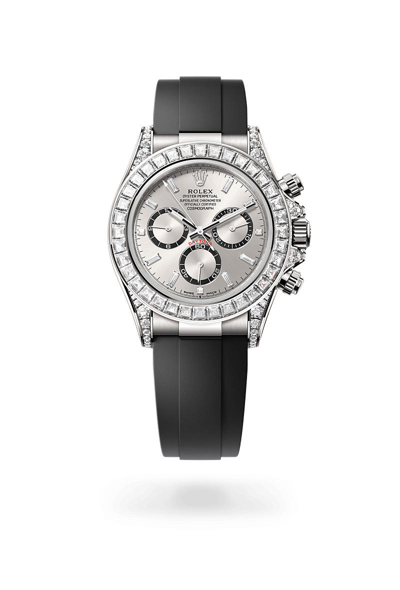 rolex Cosmograph Daytona in 18 kt white gold with lugs set with diamonds,  - Walters & Hogsett