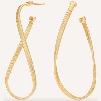 twisted irregular gold hoops