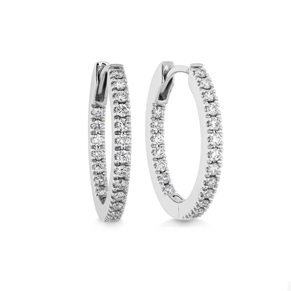 Oval Diamond Hoops