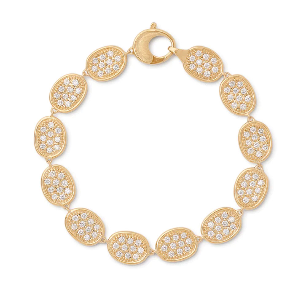 Yellow Gold and Diamond Pavé Link Bracelet