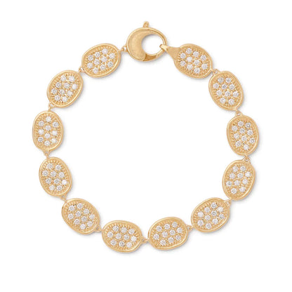 Yellow Gold and Diamond Pavé Link Bracelet