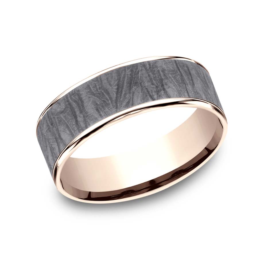 Benchmark Rose Gold and Grey Tantalum Band