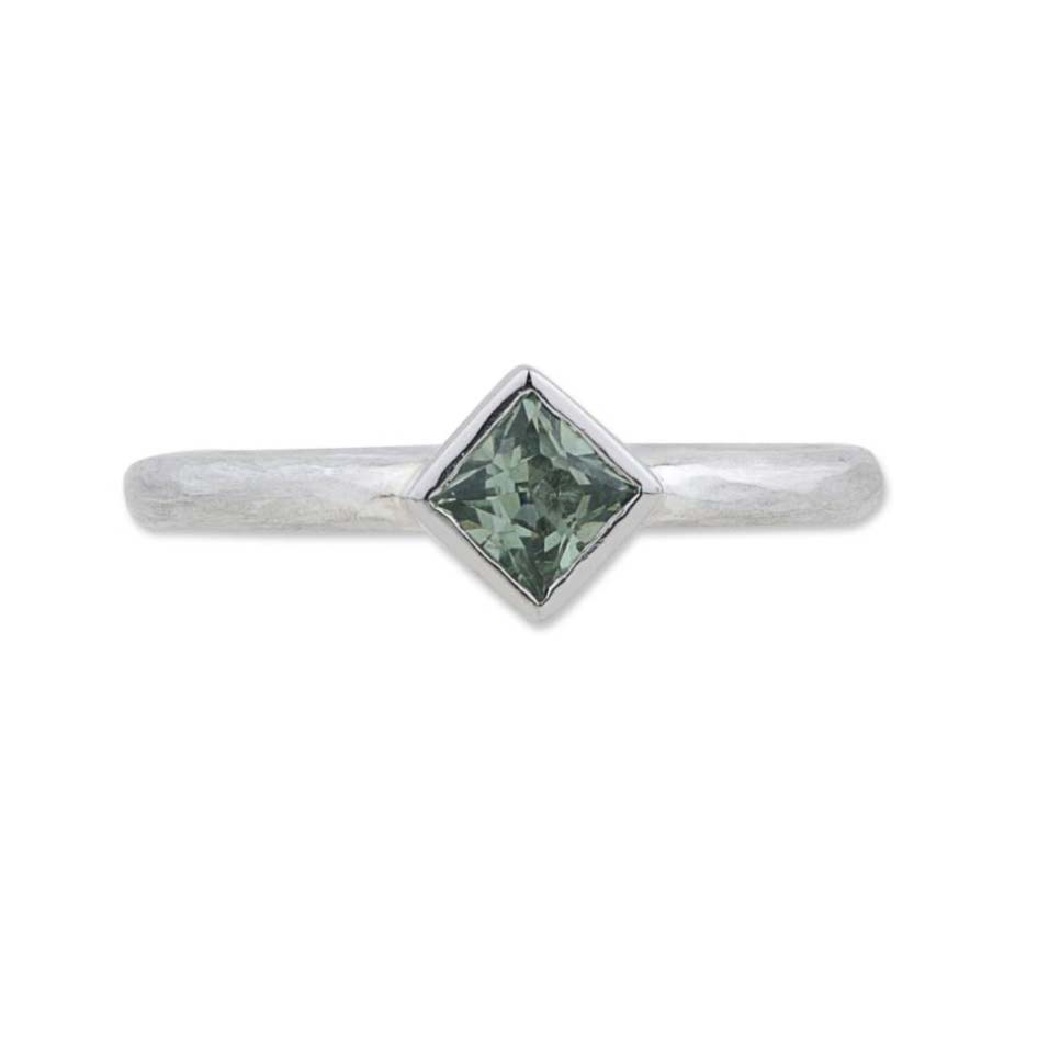 Prismic Green Sapphire Ring