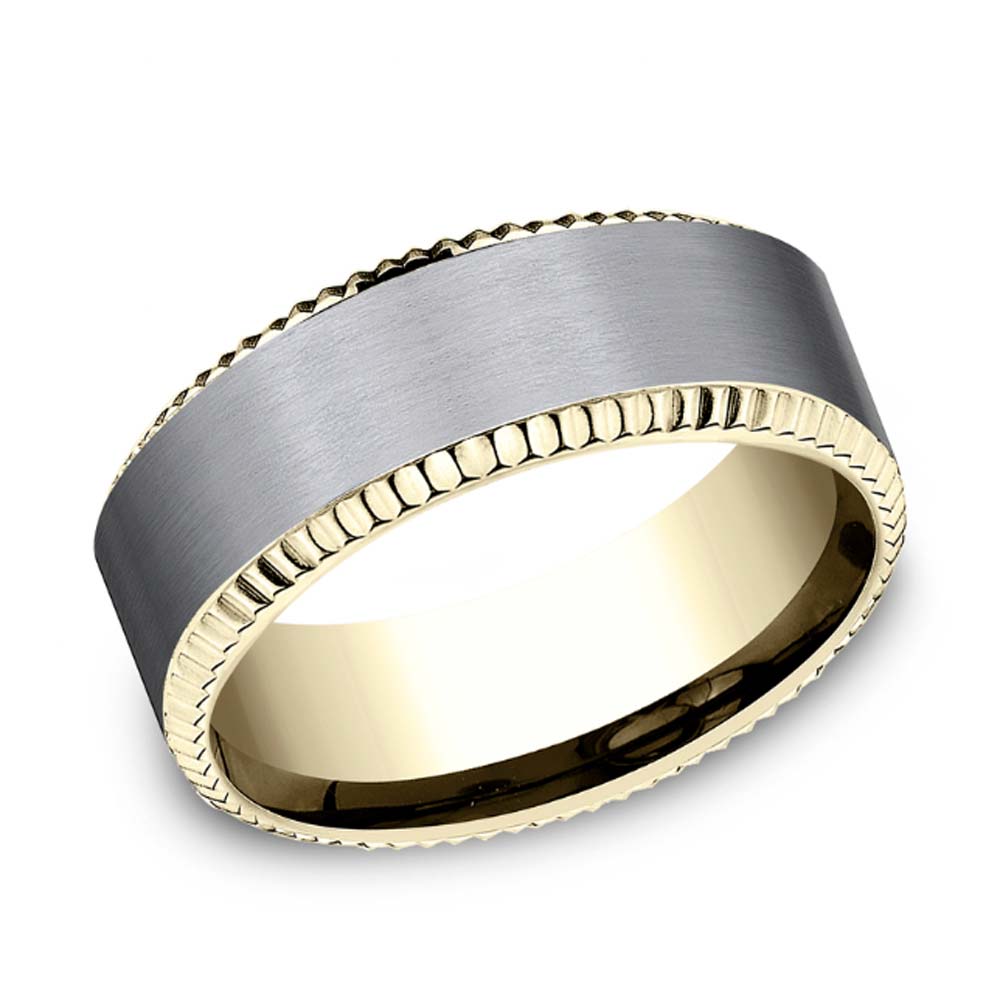 Benchmark Yellow Gold and Tantalum Grey Band