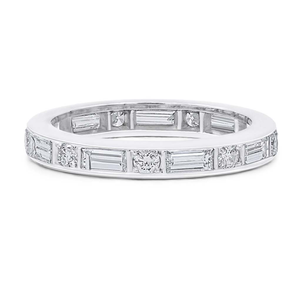 Baguette & Round Diamond Band