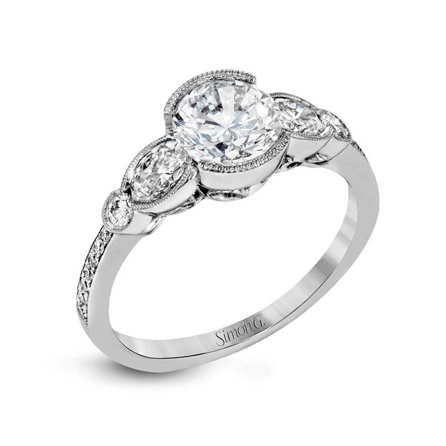 Simon G Vintage Style Engagement Ring Semi-Mount