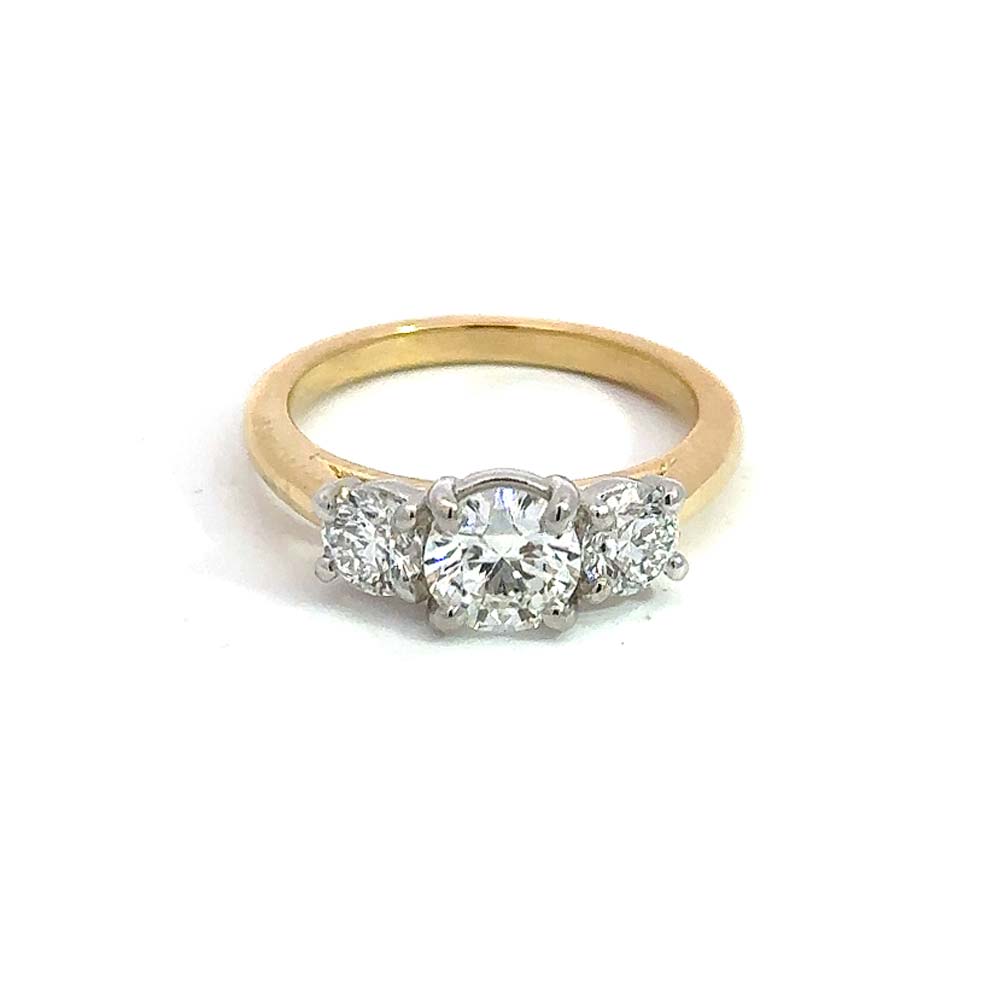 Yellow Gold Three Stone Ring 