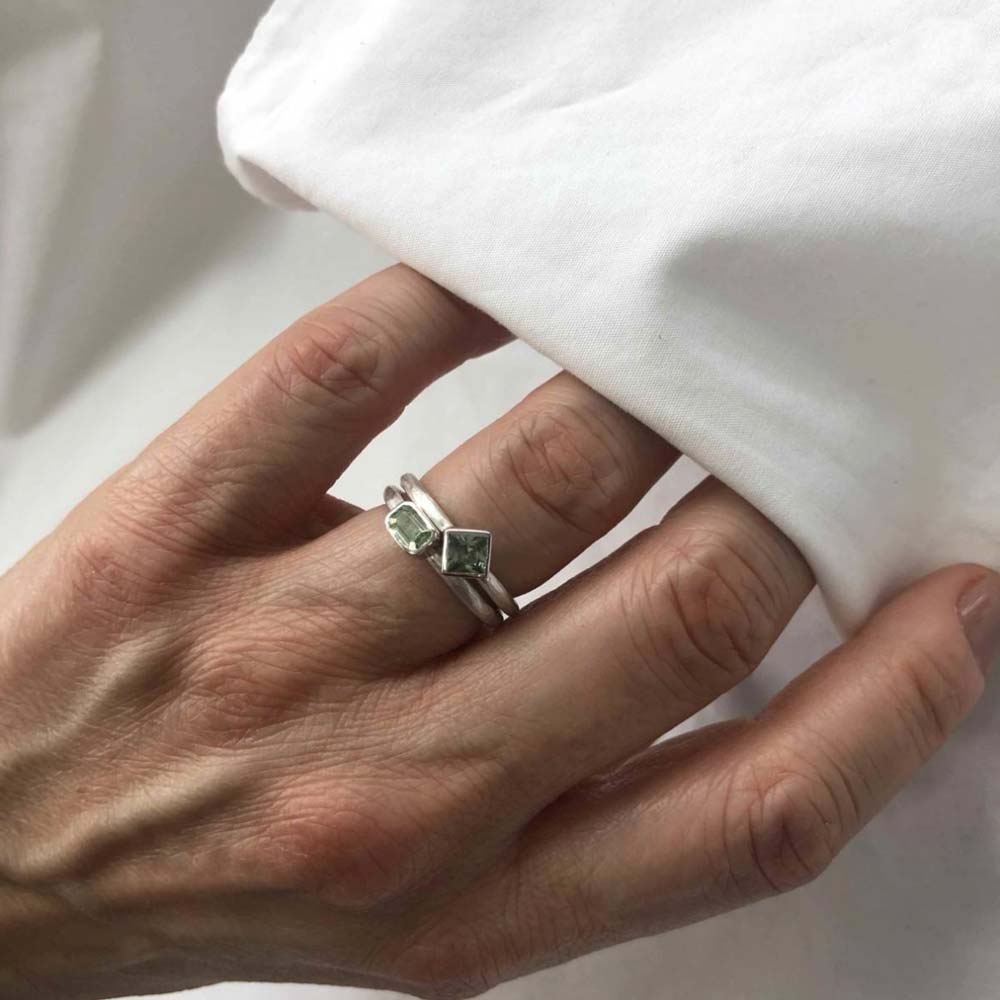 Prismic Green Sapphire Ring