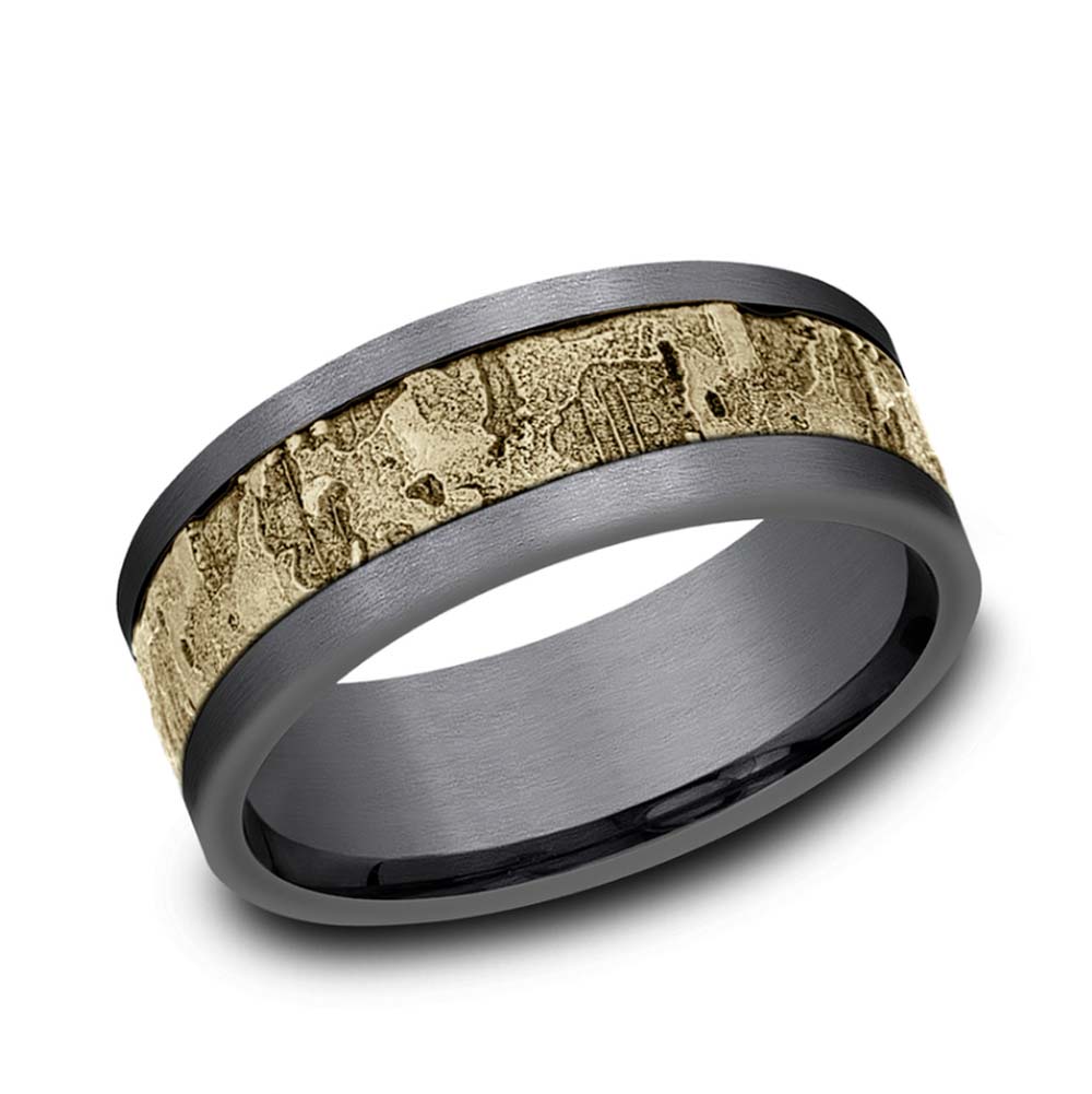 Benchmark Grey Tantalum and Yellow Gold Band