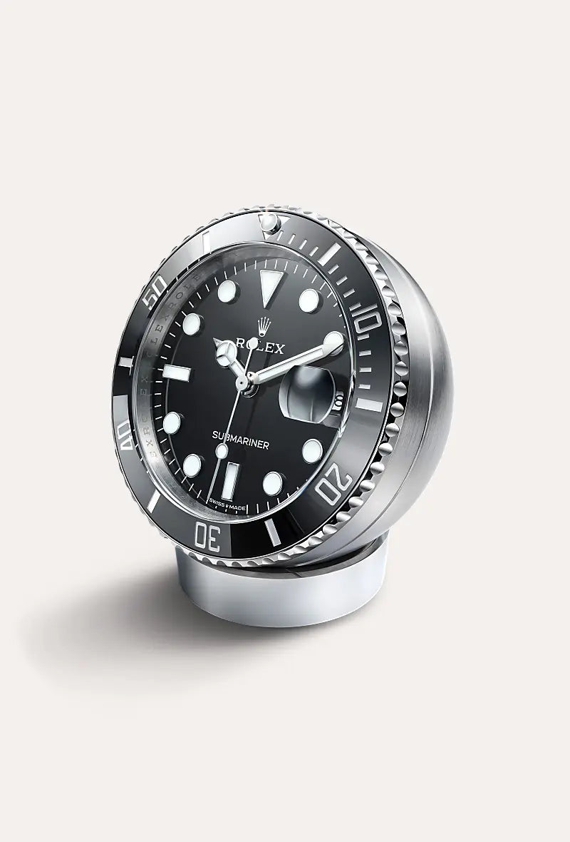 Rolex Submariner Date desk clock 80 mm, stainless steel C909010LN-0001 at Walters & Hogsett