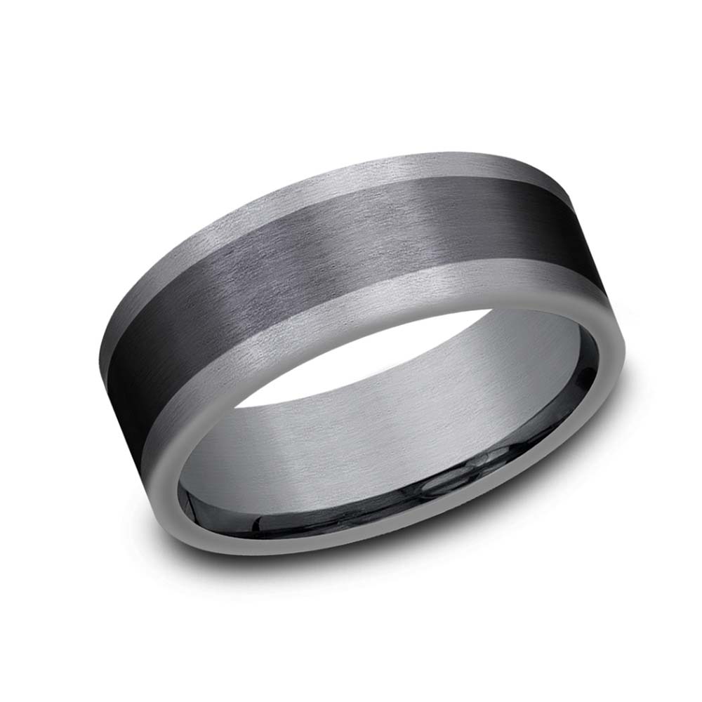 Benchmark 8mm Grey and Black Tantalum Band