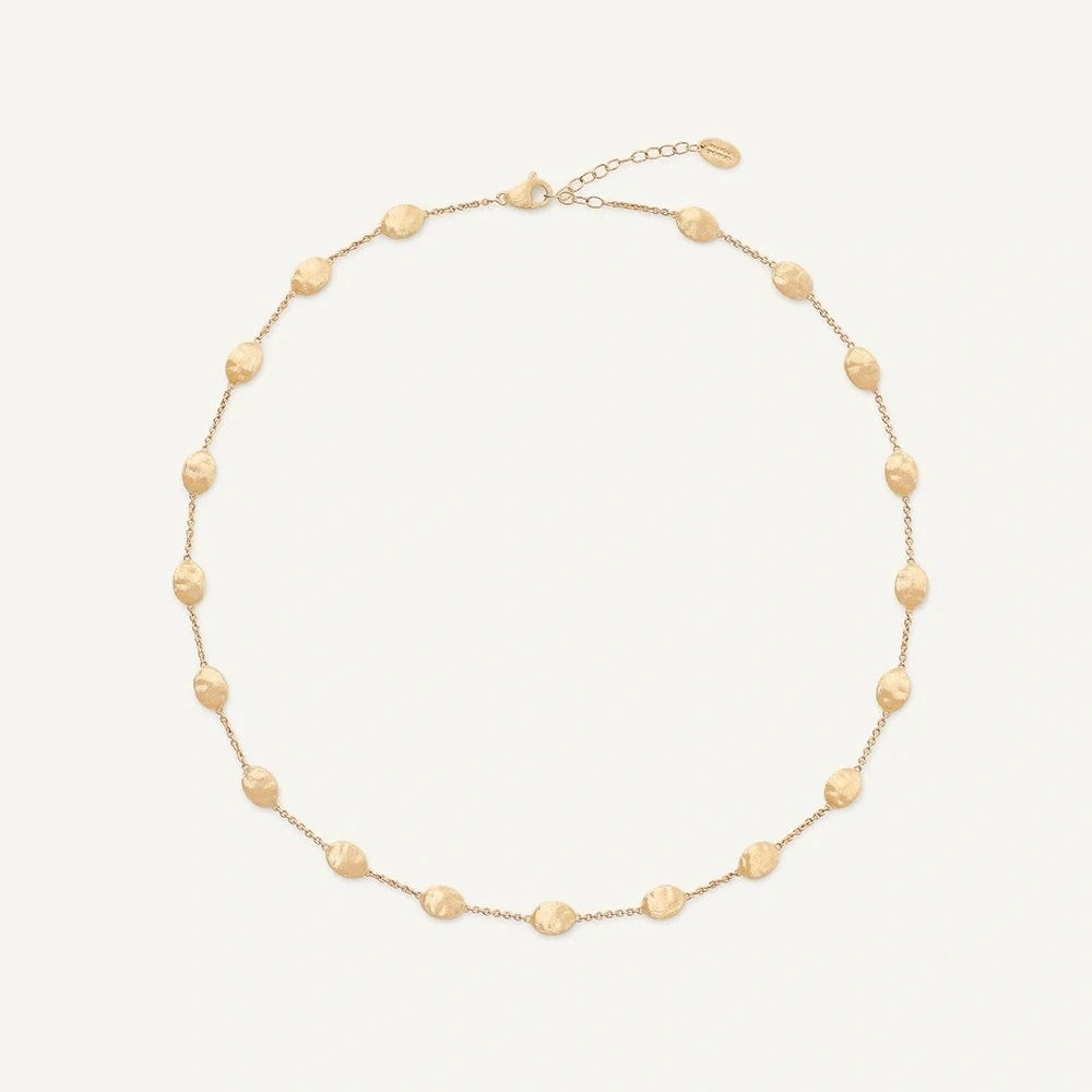 Yellow Gold Medium Bean Adjustable Necklace