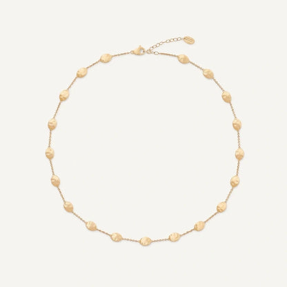 Yellow Gold Medium Bean Adjustable Necklace