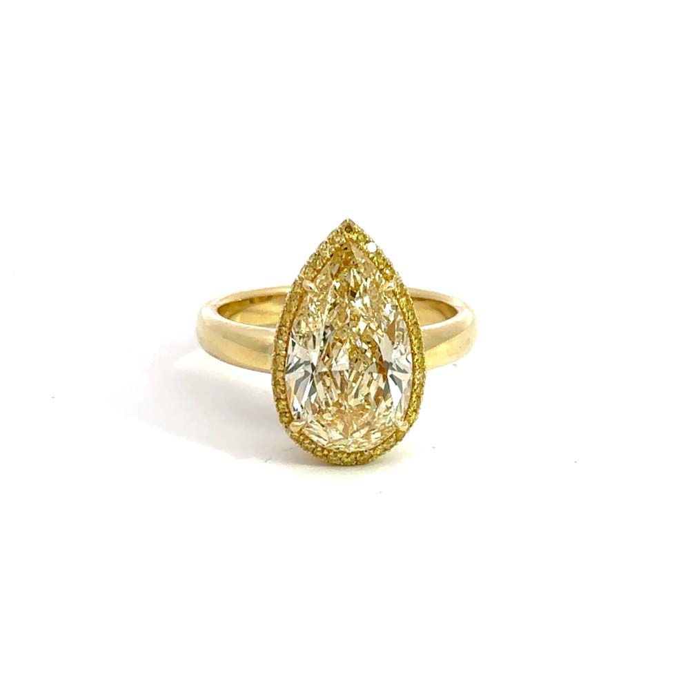 Pear Shape Yellow Diamond Ring