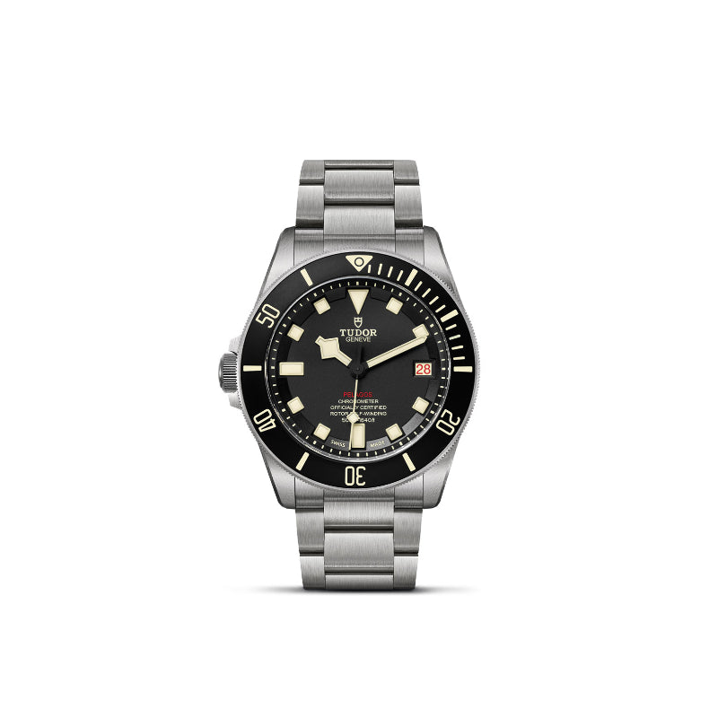 42mm, tudor, watch, black dial, steel case, steel bracelet, date, pelagos LHD