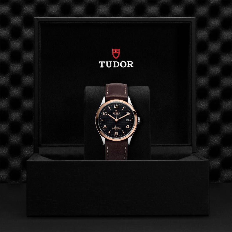 tudor, brown leather watch strap, clasp