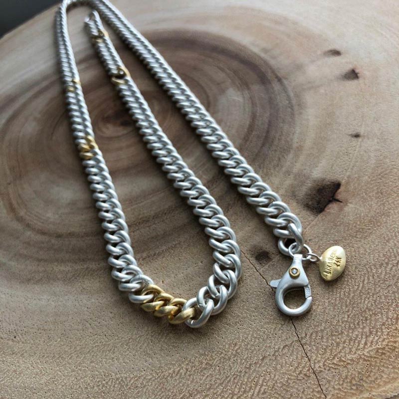 Gold and Silver Rugged Chain Necklace
