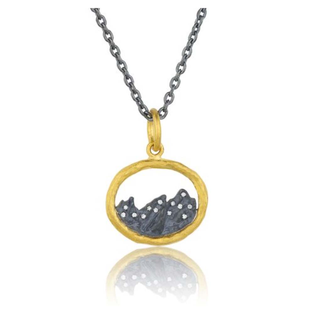 boulder flatirons pendant with diamonds