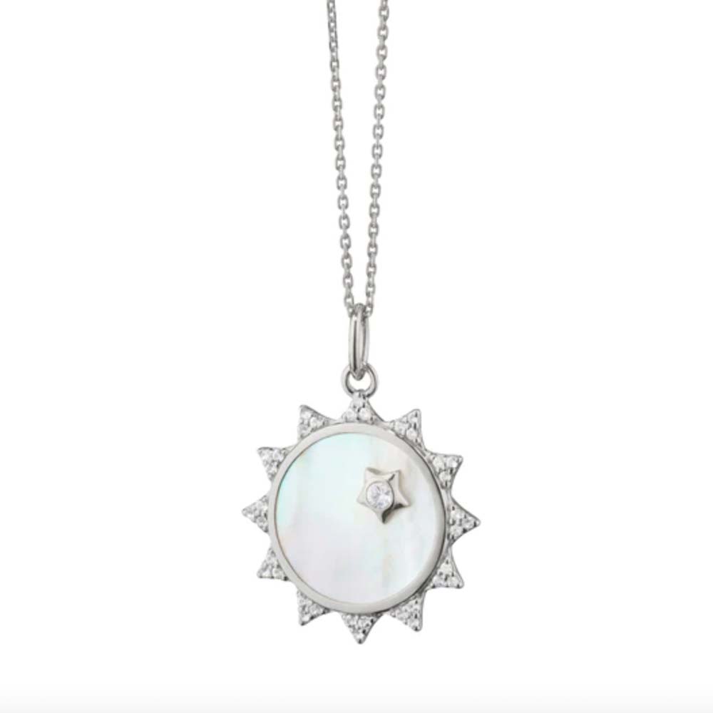 Sapphire Sun Charm Necklace