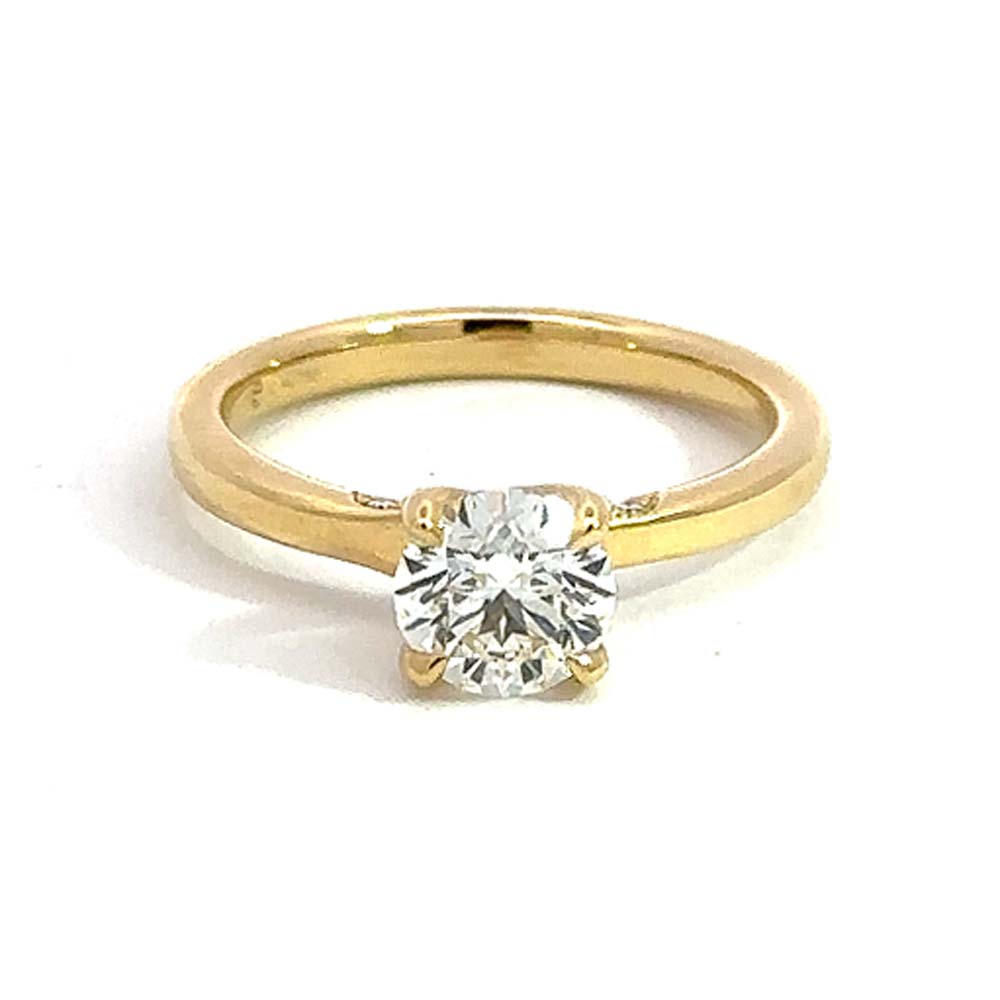 YELLOW GOLD SOLITAIRE ENGAGEMENT RING 